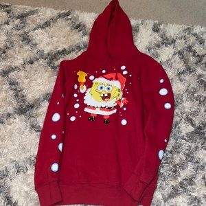 Red SpongeBob Christmas hoodie